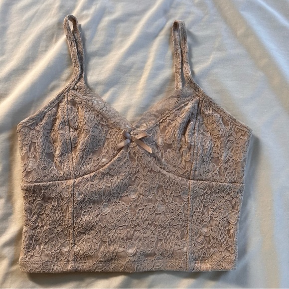 Madden Girl Lace Bralette tank crop top in tan Medium nwot - Picture 1 of 5